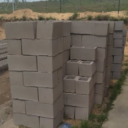 Stacked concrete blocks