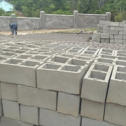 Blockyard with fresh blocks